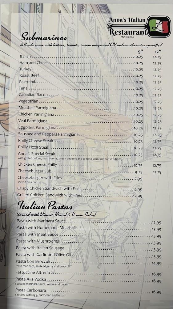 Anna's Italian Restaurant by The Leonardi Bros Menu image 4